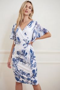 Joseph Ribkoff Blue/Multi Floral Dress Style 221352 - Main Image
