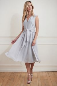Joseph Ribkoff Grey Frost Belted Waist Dress Style 221365