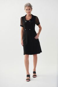 Joseph Ribkoff Black Mesh Detail Dress Style 222110