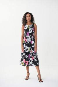 Joseph Ribkoff Black/Multi Floral Dress Style 222258- main 