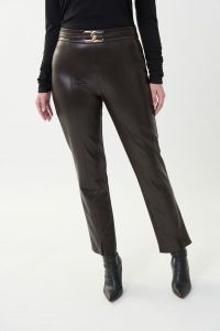 Joseph Ribkoff Mocha Leatherette Pants Style 223131