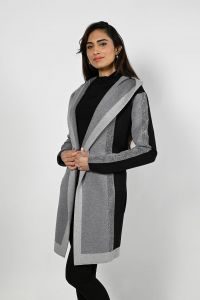 Frank Lyman Black/Grey Knit Cover-Up Style 223448U