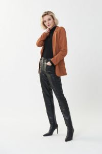 Joseph Ribkoff Black Faux Leather Pants Style 223921-main