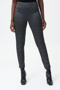 Joseph Ribkoff Grey/Multi Jacquard Knit Pants Style 224091