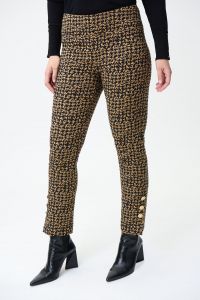 Joseph Ribkoff Black/Brown Jacquard Pants Style 224113