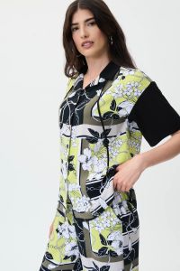 Joseph Ribkoff Black/Multi Floral Print Blouse Style 231078