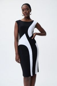 Joseph Ribkoff Black/Vanilla Dress Style 231111