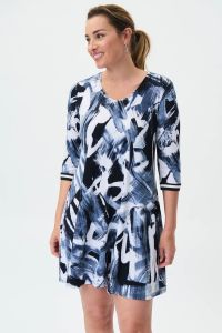 Joseph Ribkoff Midnight Blue/Multi Dress Style 231112