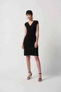 Joseph Ribkoff Black Sleeveless Wrap Dress Style 231138