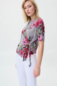 Joseph Ribkoff Black/Multi Floral Print Tunic Style 231147