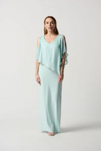 Joseph Ribkoff Opal Cape Overlay Sheath Dress Style 231762