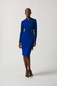 Joseph Ribkoff Royal Sapphire Long Sleeve Wrap Dress Style 233119