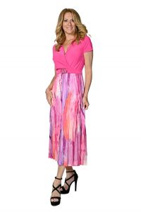 Frank Lyman Hot Pink Midi Dress Style 236490