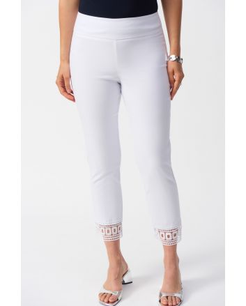 Joseph Ribkoff White Cropped Pull-On Pants Style 251053