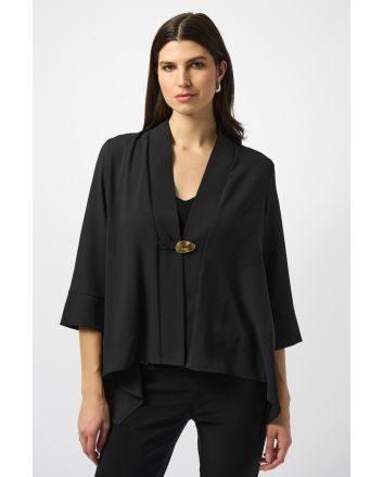 Joseph Ribkoff Black Textured Trapeze Jacket Style 251101