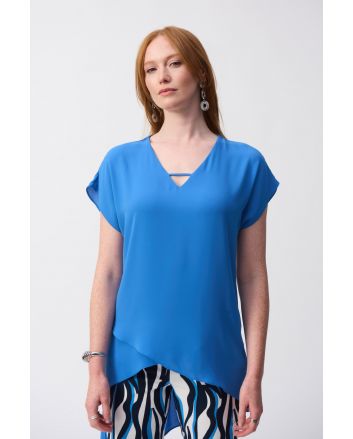 Joseph Ribkoff Midnight Blue Asymmetrical Layered Top Style 251151