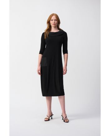 Joseph Ribkoff Black Silky Knit Cocoon Dress Style 251198