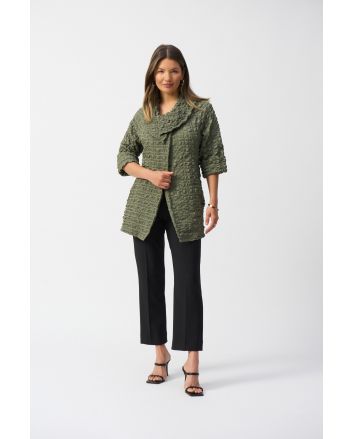 Joseph Ribkoff Cactus Bubble Jacquard Trapeze Coat Style 251234