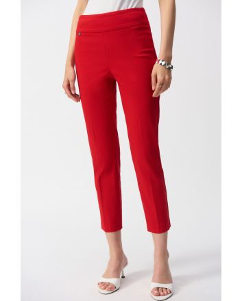 Joseph Ribkoff Radiant Red Textured Crop Pull-On Pants Style 251256