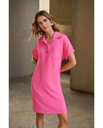 Joseph Ribkoff Bubble Gum Textured Straight Shirt Dress Style 251272