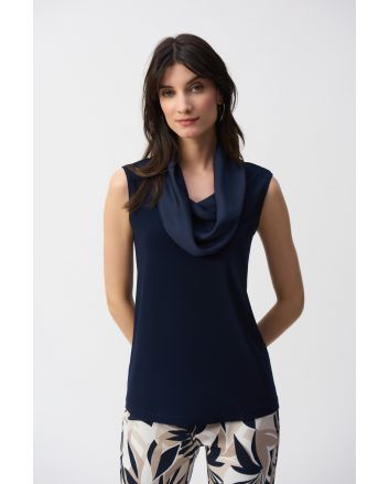 Joseph Ribkoff Midnight Blue Cowl Neck Sleeveless Top Style 251276