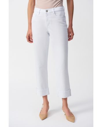 Joseph Ribkoff White Slim Fit Cropped Jeans Style 251960