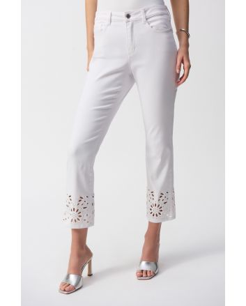 Joseph Ribkoff White Straight Fit Cropped Jeans Style 251965.