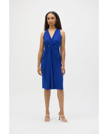 Joseph Ribkoff Royal Sapphire Silky Knit Halter Sheath Dress Style 252161.