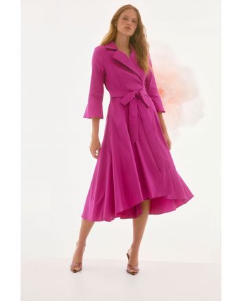 Joseph Ribkoff Magenta High Low Wrap Dress Style 251727