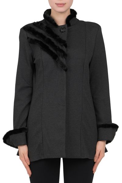 Joseph Ribkoff Grey/Black Coat Style 184362