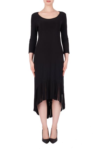 Joseph Ribkoff Black Dress With Fringes Style 191008