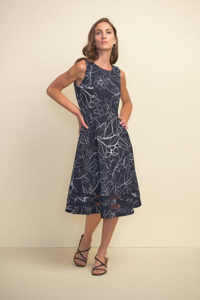 Joseph Ribkoff Midnight/Vanilla Dress Style 211299