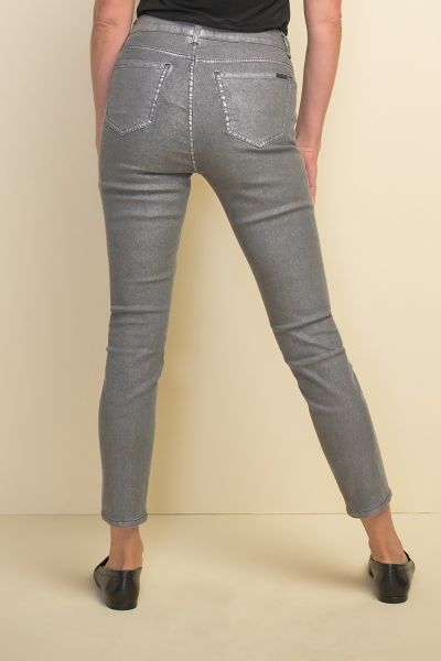 Joseph Ribkoff Sequin Metallic Grey Pants Style 211906