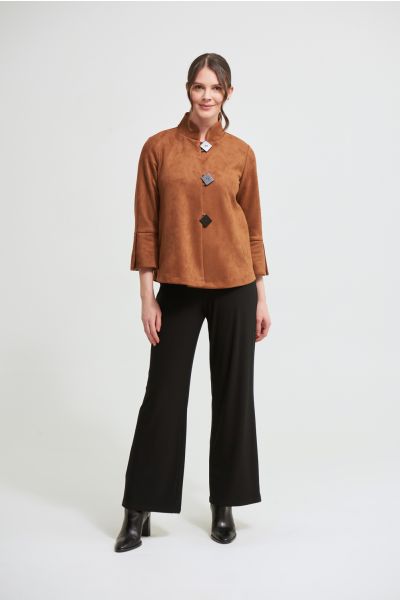 Joseph Ribkoff Brown Faux Suede Jacket Style 213093