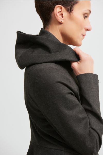 Joseph Ribkoff Charcoal Grey Tiered Hem Jacket Style 213295