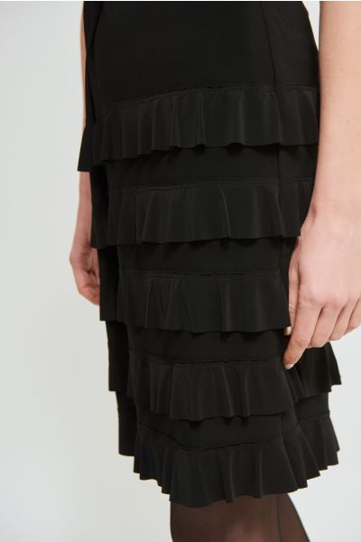 Joseph Ribkoff Black Tiered Ruffle Skirt Style 213561