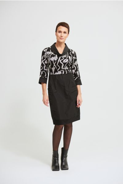 Joseph Ribkoff Black/Ecru Dress Style 213682