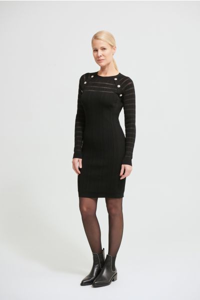 Joseph Ribkoff Black Long Sleeve Dress Style 213897