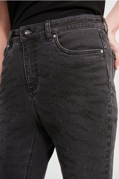 Joseph Ribkoff Charcoal/Dark Grey Dark Wash Jeans Style 213901