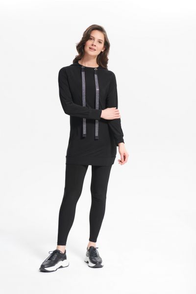 Joseph Ribkoff Rhinestone Black Long Sweatshirt Style 214232