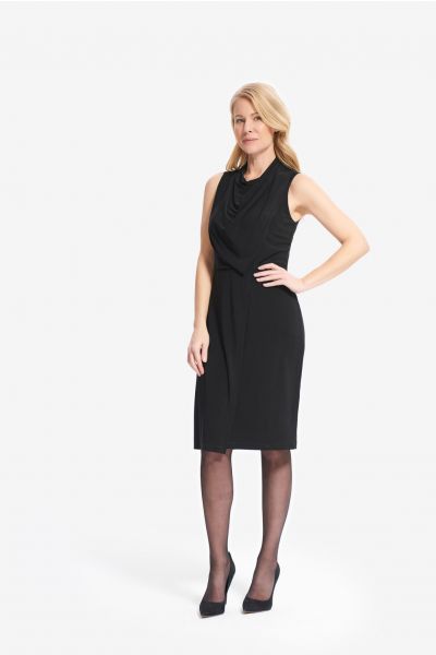 Joseph Ribkoff Black Cowl Neck Sleeveless Dress Style 214238 - Main Image