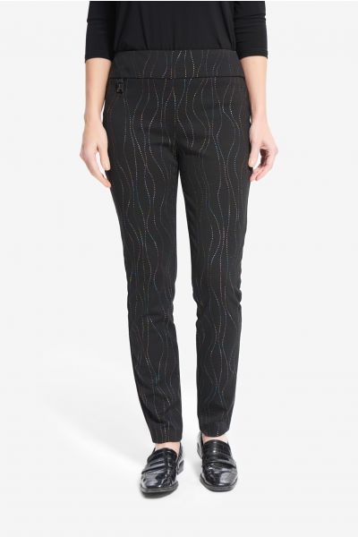 Joseph Ribkoff Black/Multi Embellished Pants Style 214297