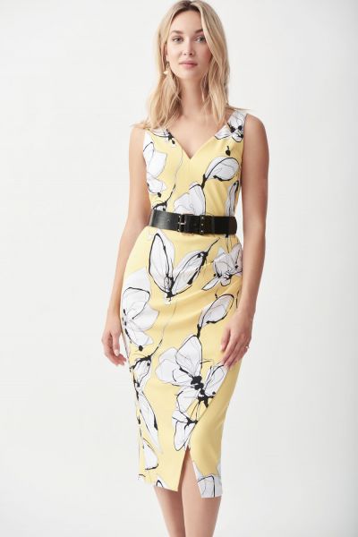 Joseph Ribkoff Limoncello/Multi Dress Style 221055 - Main Image