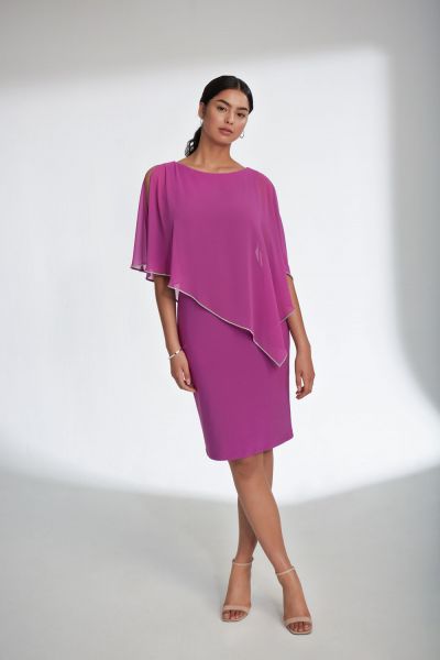 Joseph Ribkoff Sparkling Grape Layered Dress Style 221062 - Main Image