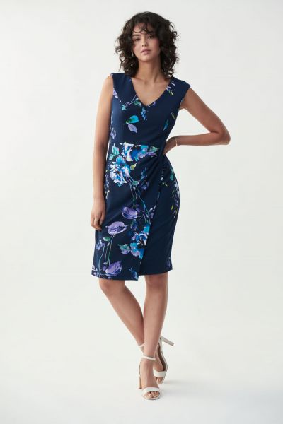 Joseph Ribkoff Midnight Blue/Multi Dress Style 221069 - Main Image