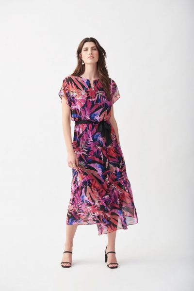 Joseph Ribkoff Black/Multi Dress Style 221165 - Main Image