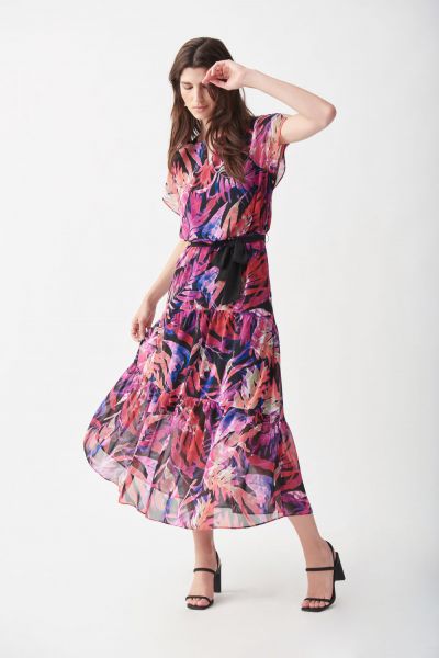 Joseph Ribkoff Black/Multi Dress Style 221165 - Main Image