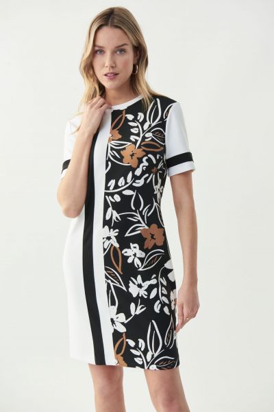 Joseph Ribkoff Black/Multi Printed Dress Style 221166 - Main Image