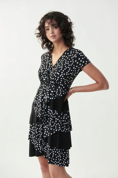 Joseph Ribkoff Black/Vanilla Dress Style 221174 -1 