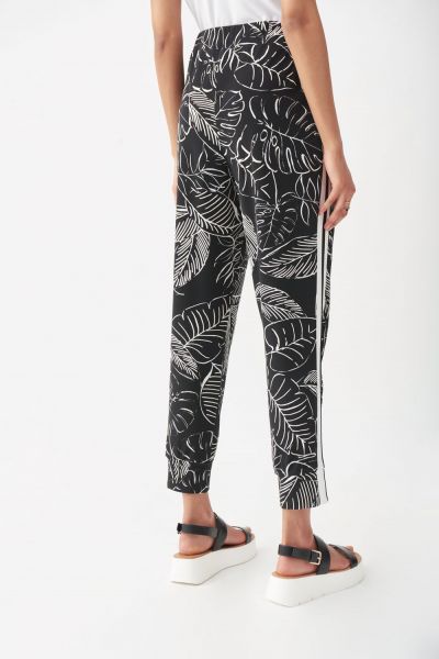 Joseph Ribkoff Black/Vanilla Tropical Jogger Pants Style 221186